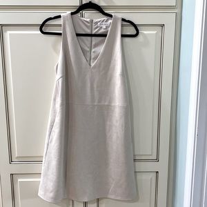 THML Faux Suede V-neck Mini Dress With Exposed Zipper Size Small
